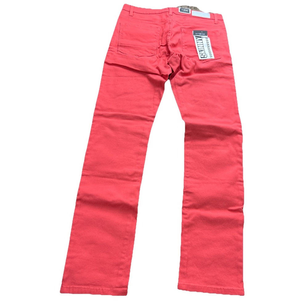 WT02 Mens Skinny Fit Jeans 32x32 Salmon Pink 9091-3311N New